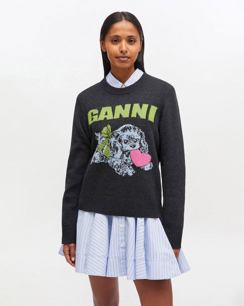 Graphic Wool Mix Puppy Love Sweater