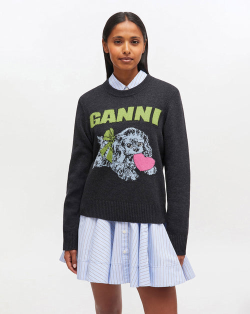 Graphic Wool Mix Puppy Love Sweater