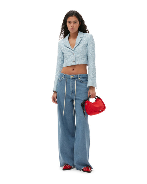 Wide Drawstring Jeans