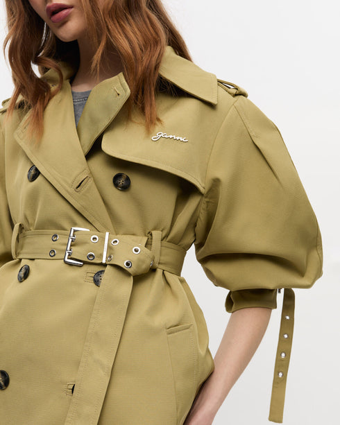 Heavy Twill Midi Trench Coat
