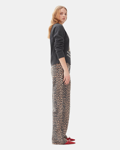 Izey Leopard Print Denim