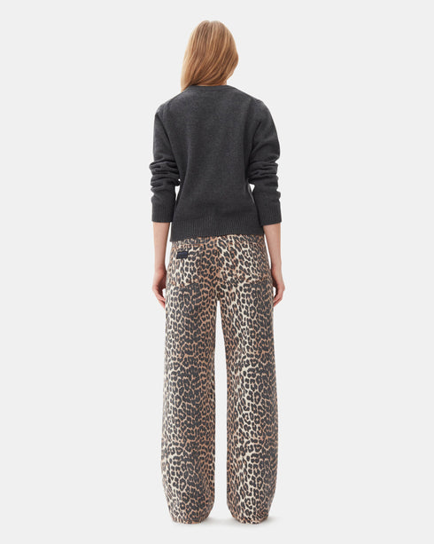 Izey Leopard Print Denim