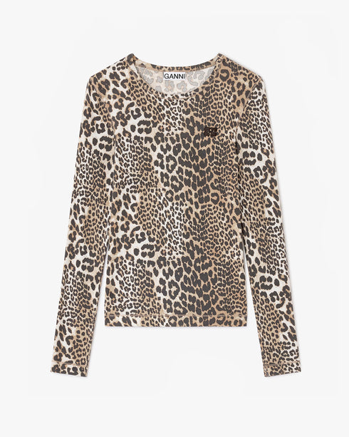 Leopard Rib Long Sleeve T-Shirt