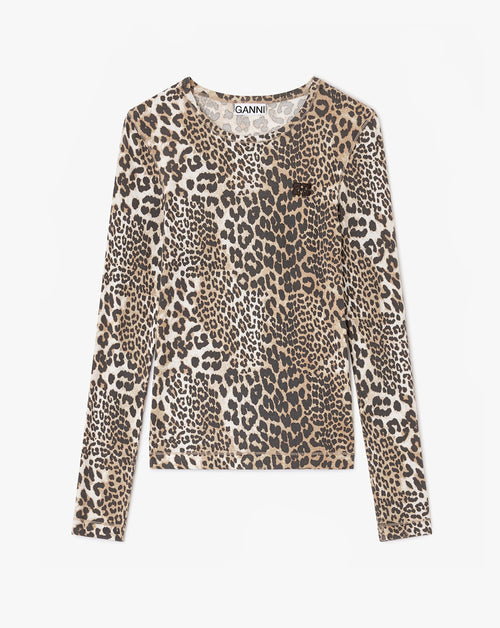 Leopard Rib Long Sleeve T-Shirt