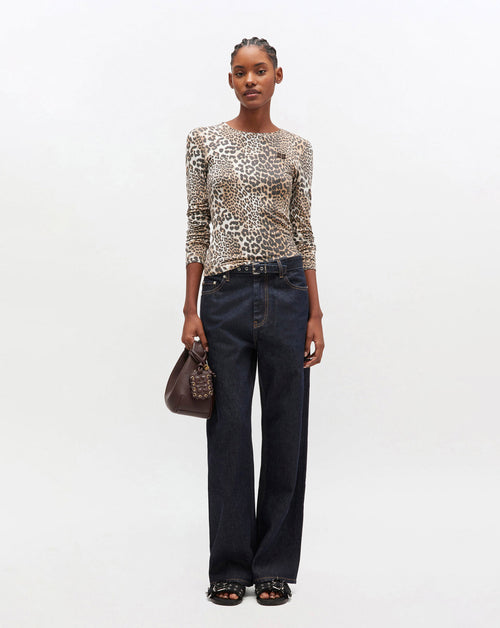 Leopard Rib Long Sleeve T-Shirt