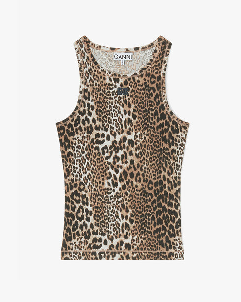 Leopard Rib Tank Top