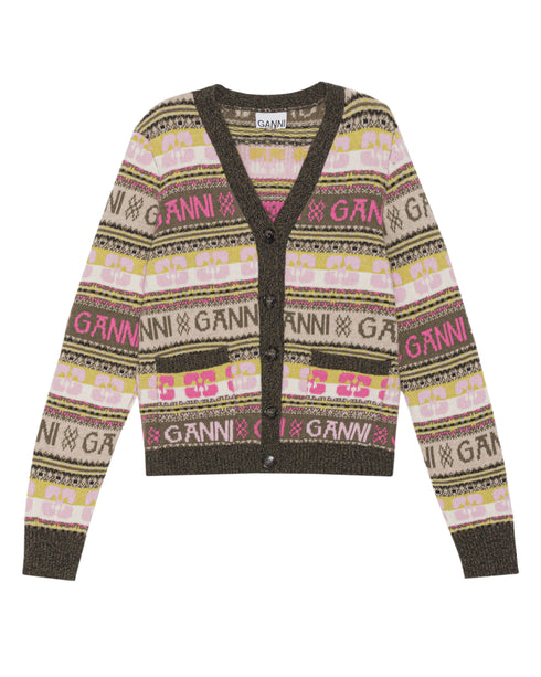 Logo Wool Mix Cardigan