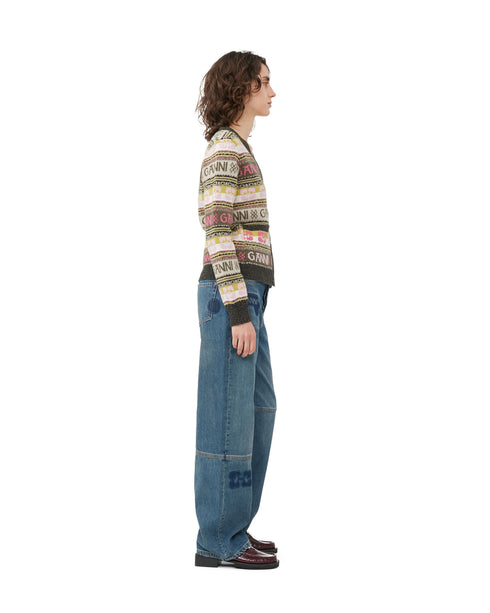 Logo Wool Mix Cardigan