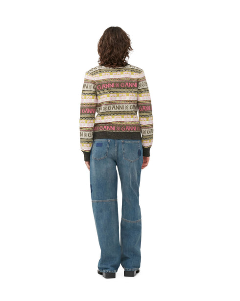 Logo Wool Mix Cardigan