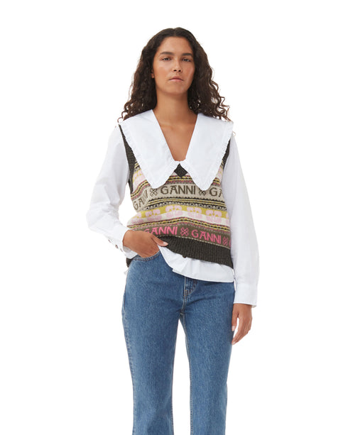 Logo Wool Mix Vest
