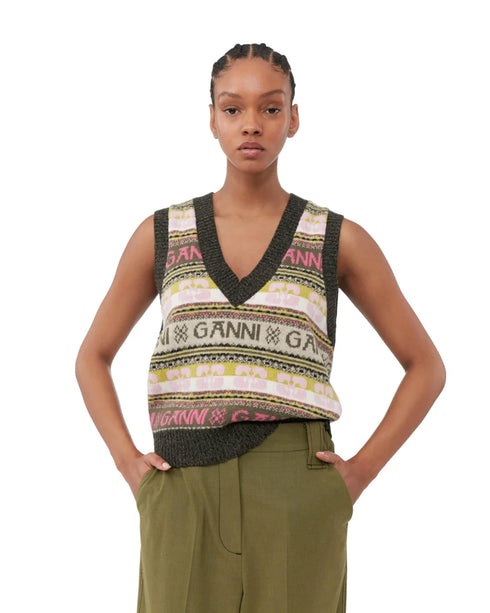 Logo Wool Mix Vest