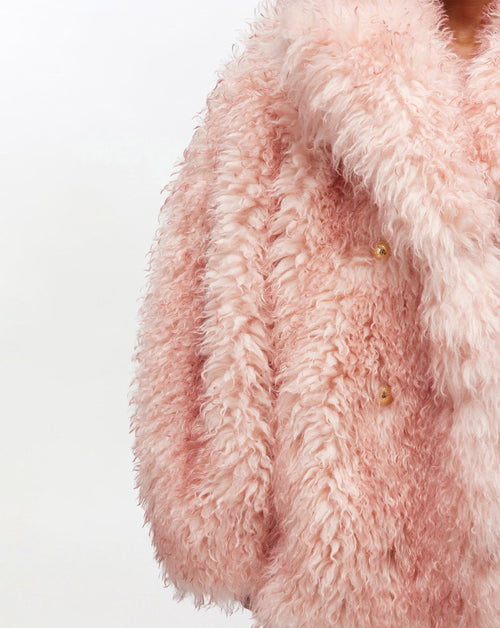 Long Pile Alternative Fur Midi Coat