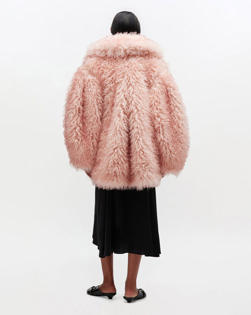 Long Pile Alternative Fur Midi Coat
