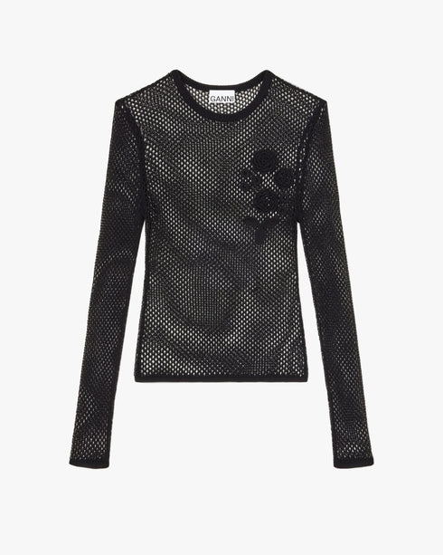 Mesh Pointelle LS T-Shirt