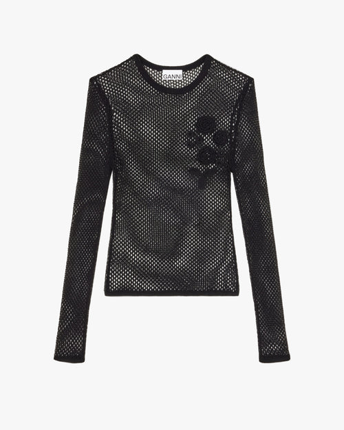Mesh Pointelle LS T-Shirt