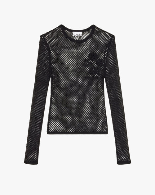 Mesh Pointelle LS T-Shirt