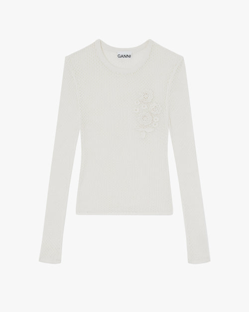 Mesh Pointelle LS T-Shirt