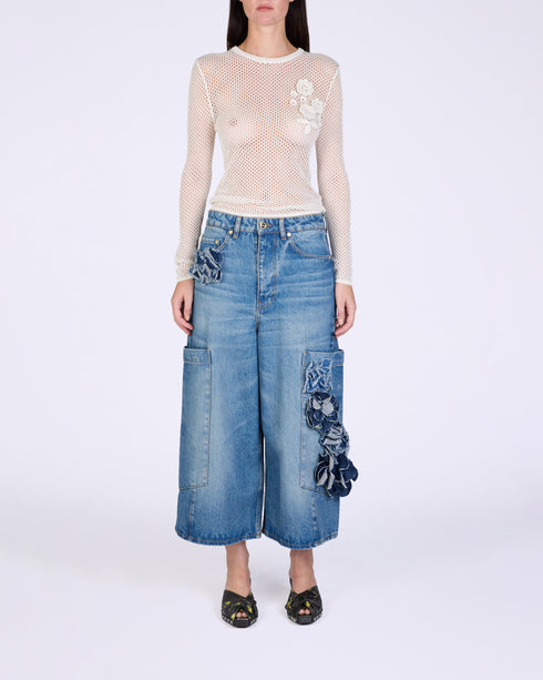 Mesh Pointelle LS T-Shirt