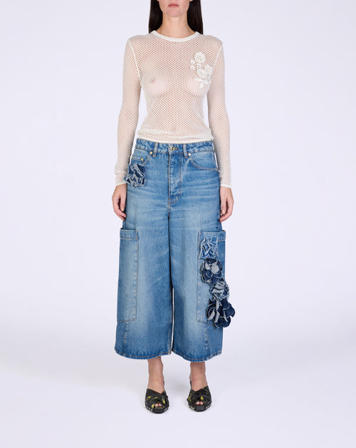 Mesh Pointelle LS T-Shirt