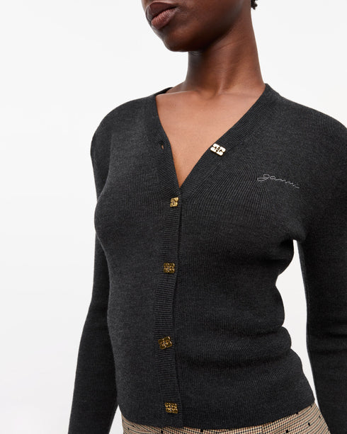 Merino Ribbed Cardigan