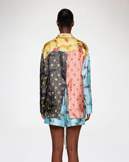 Multi Printed Silk Twill LS Shirt