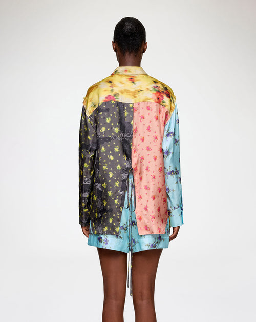 Multi Printed Silk Twill LS Shirt
