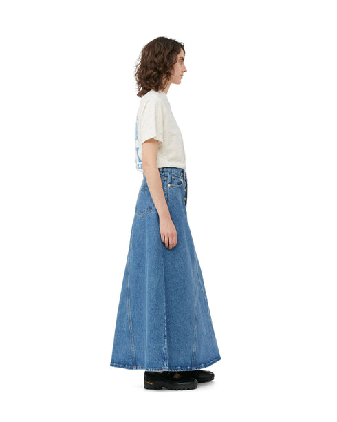Overdyed Double Fly Denim Skirt