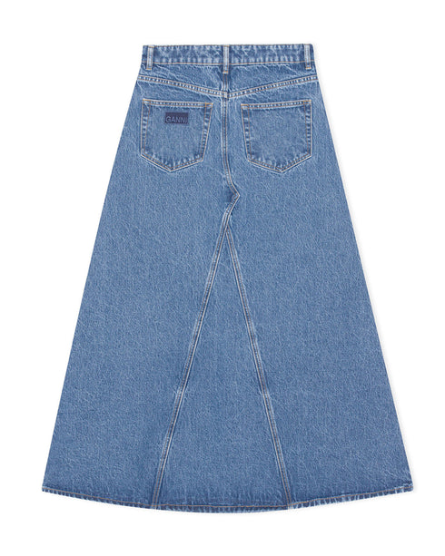 Overdyed Double Fly Denim Skirt