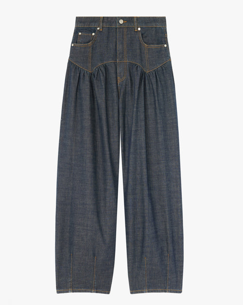 Slub Denim Corset Jeans