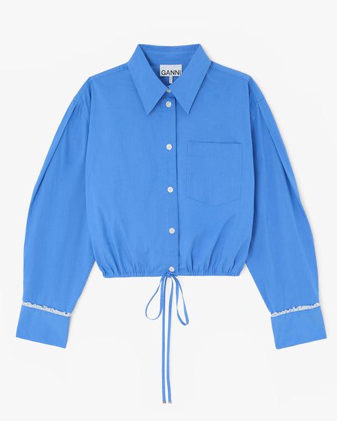 Stretch Cotton Cropped Bowling Shirt