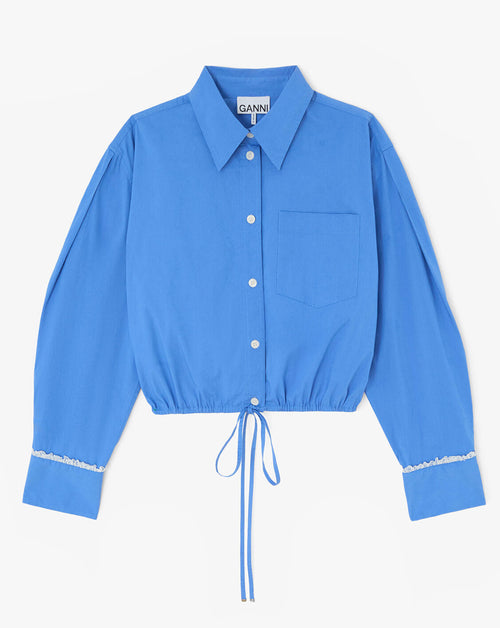 Stretch Cotton Cropped Bowling Shirt