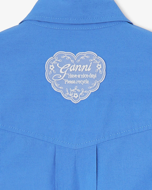 Stretch Cotton Cropped Bowling Shirt