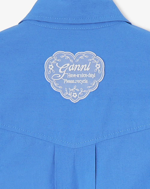 Stretch Cotton Cropped Bowling Shirt