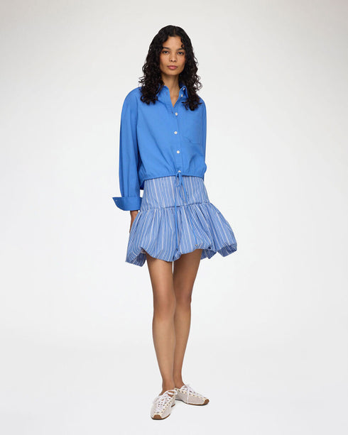 Stretch Cotton Cropped Bowling Shirt
