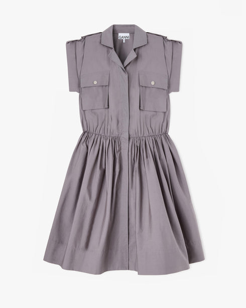 Stretch Cotton Midi Utility Dress