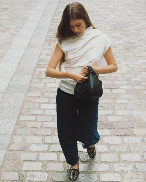 Stretch Cotton Ruched Top