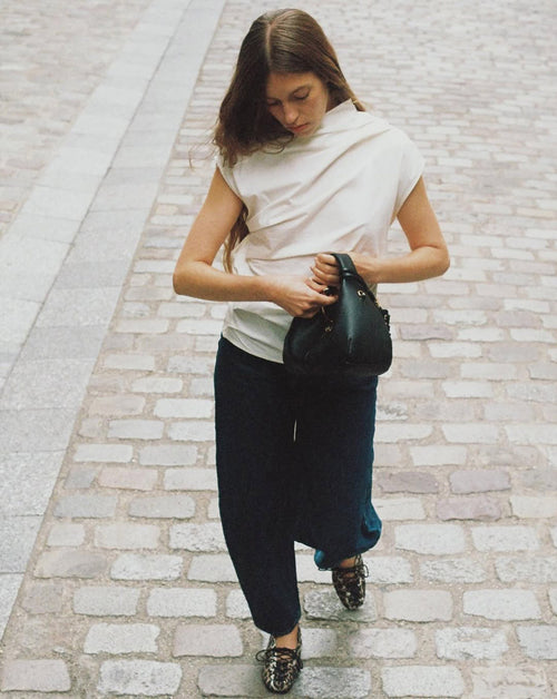 Stretch Cotton Ruched Top