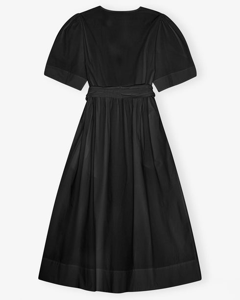 Stretch Cotton Tie Strap Midi Dress