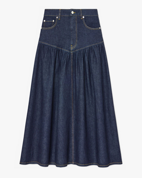 Stretch Denim Long Skirt
