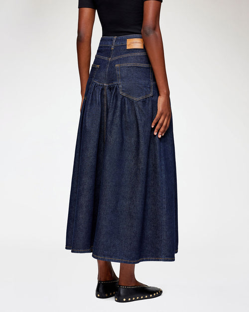 Stretch Denim Long Skirt