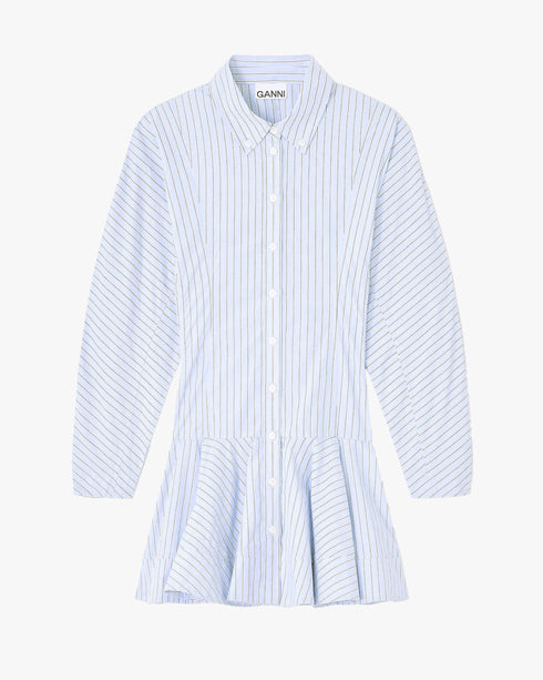 Stripe Cotton Buttoned Mini Dress