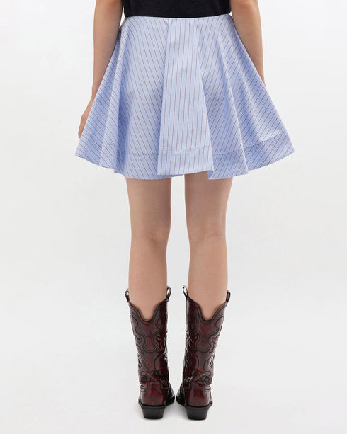 Stripe Cotton Mini Circle Skirt