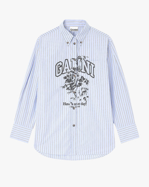Stripe Cotton Oversized Shirt