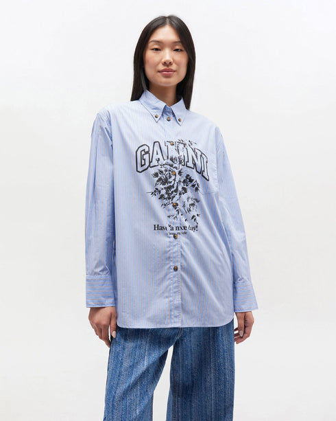 Stripe Cotton Oversized Shirt