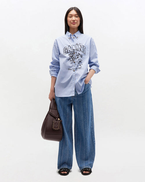 Stripe Cotton Oversized Shirt