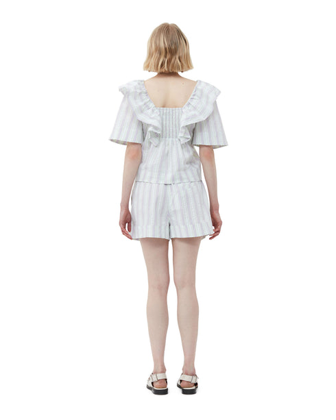 Stripe Seersucker Shorts