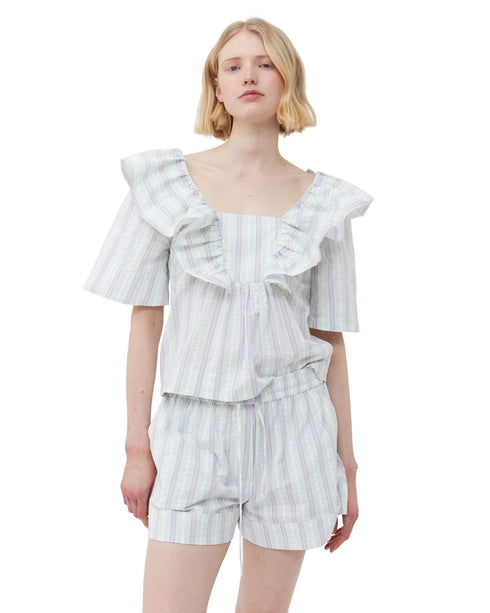 Stripe Seersucker Shorts