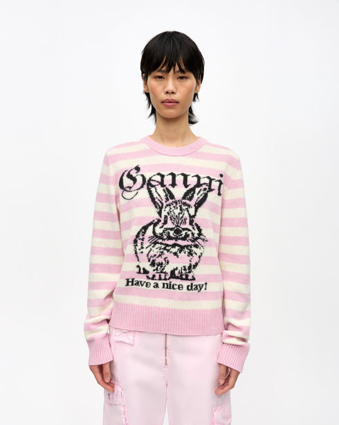 Striped Wool Mix Bunny Sweater