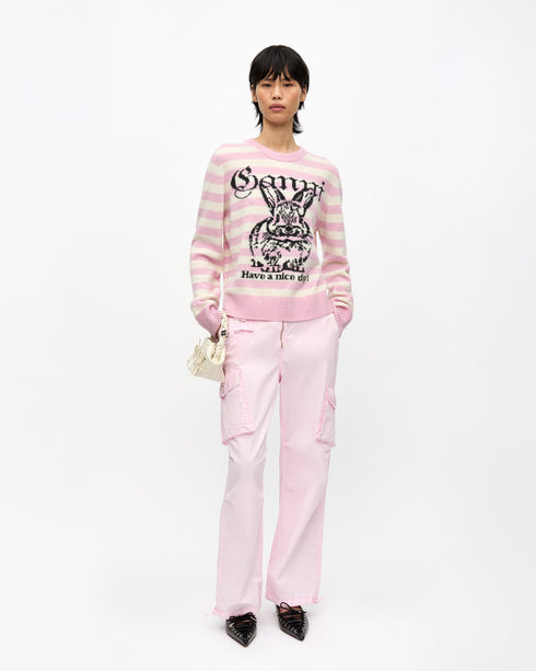 Striped Wool Mix Bunny Sweater