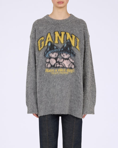 Teddy Mushrooms Brushed Alpaca OS Sweater